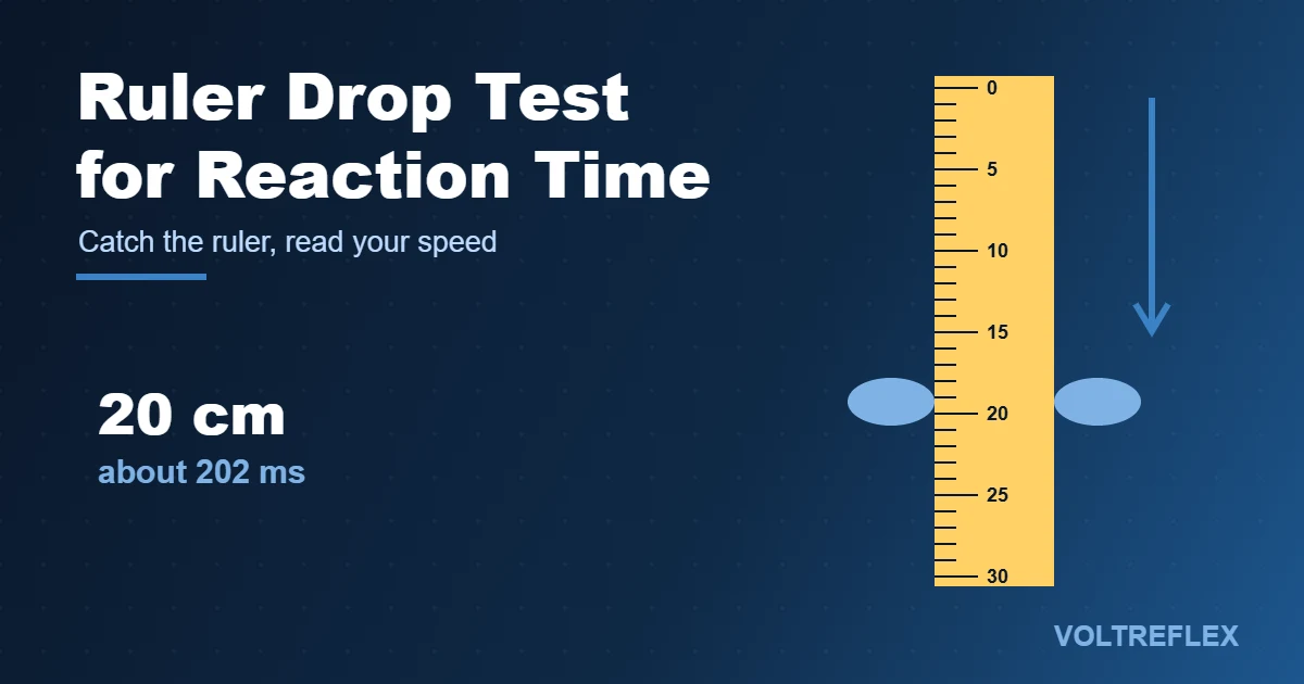 Ruler drop test for reaction time